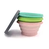 750ML Best Selling BPA Free foldable Food Storage Portable Travel Collapsible Silicone Bowl with lid