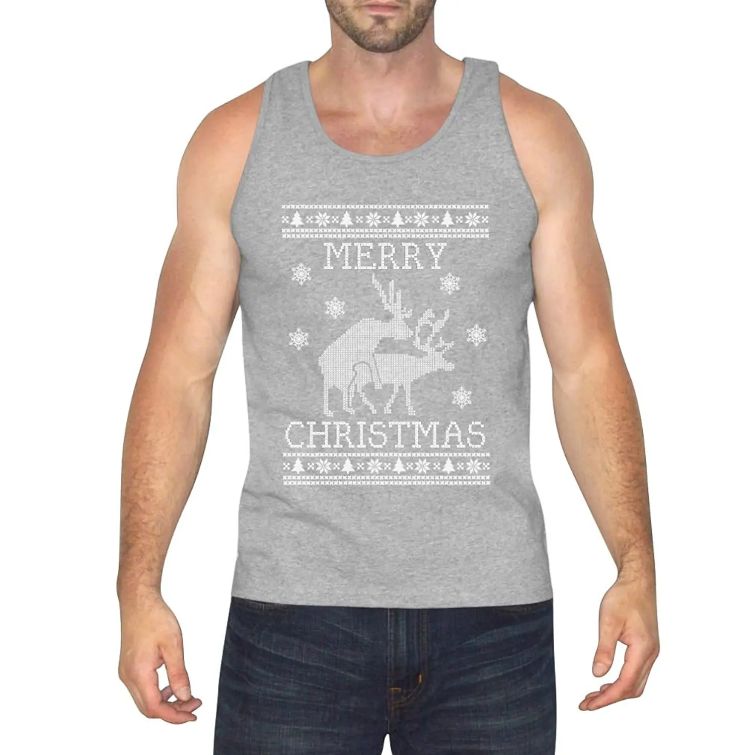Funny Gift for Dad Father Ugly Christmas Singlet TeeStars