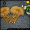 Attractive Design Fur Lined Glove Winter Long Leather Gloves