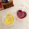 Heart-shaped Double-layer Glass Mug Handmade Creative Beer Drink Coffee Cup High Temperature Resistant Couple Glass Mug