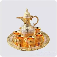 

Authentic 8 Piece Silver Plated Turkish Coffee Espresso Zemzem Serving Gift Set - Made in China in Gift Box