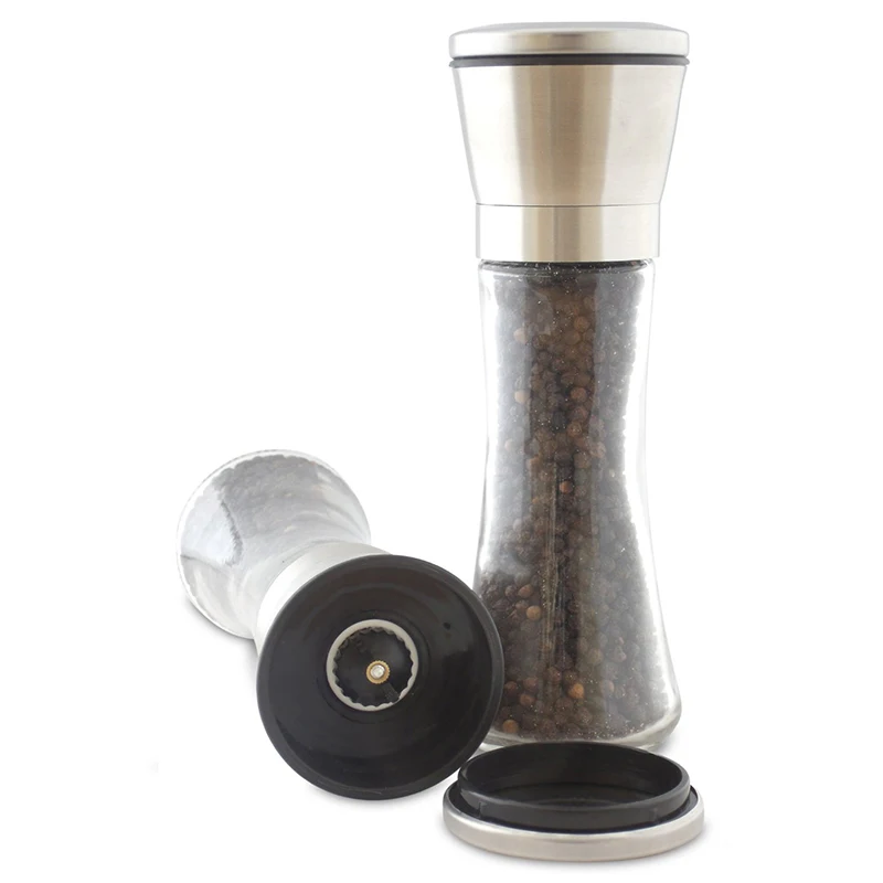 Spice Bottles With Grinder Caps Salt And Pepper Grinder Set Manual