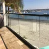 Black power coated aluminum terrace glass railing designs