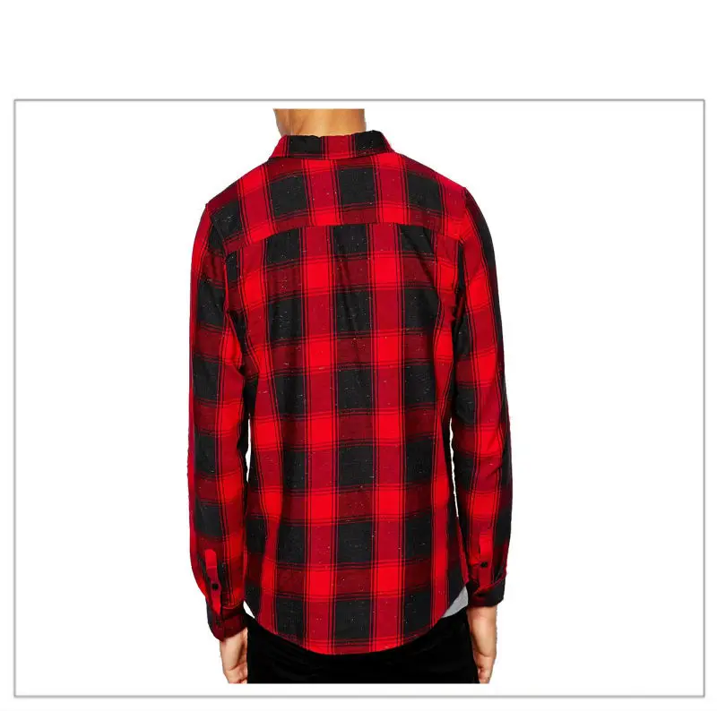Custom Men Long Sleeve Red Plaid Casual Flannel Shirt Buy Custom Men Long Sleeve Red Plaid Casual Flannel Shirt Buy
