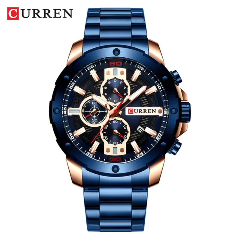 curren watches stainless steel