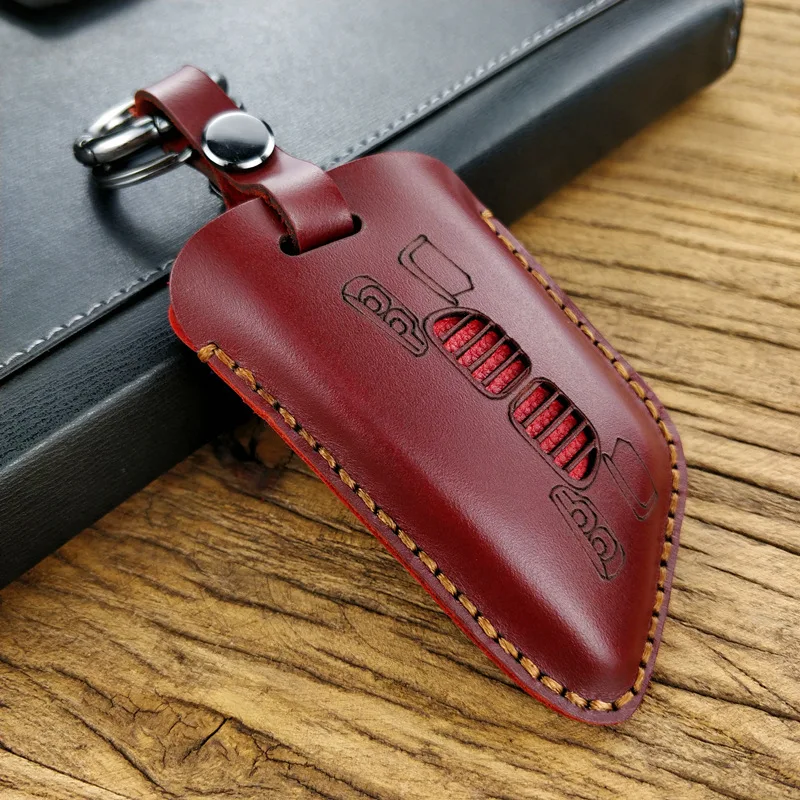 brown leather key case