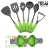 Super good first class knifes set kitchen tools with bright green handle