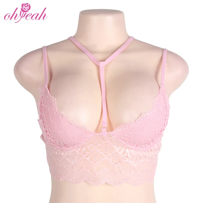 

New pink lace strappy bralette top club wear crop top sexy women, Pink;red;black;white crop top sexy women