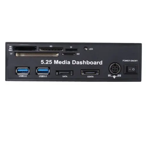 Pc медиа. 5.25″ HDD USB Media dashboard. SATA 3,25 Front Panel PC. 5.25, USB, CF, MICROSD, m2, SD, MMC, SATA, ESATA,. Usb3+Jack+Power панель.