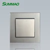 SUMMAO make in china grey 86mm Glass Euro 1 gang 1 way eu uk light switch