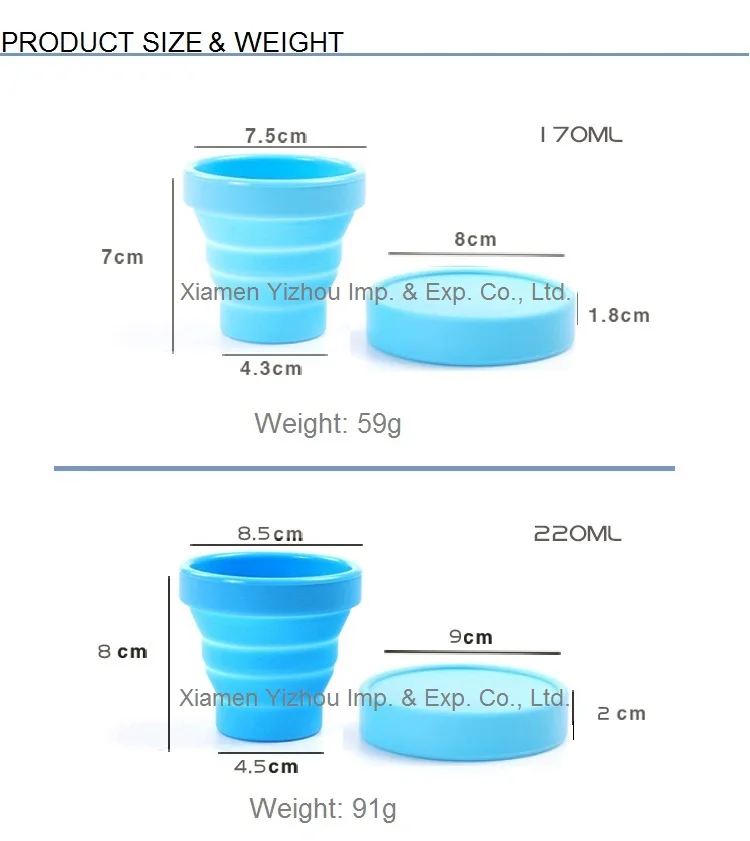 Bpa Free Collapsible Silicone Travel Cup Foldable Drinking Mug With Lid For Water Coffee Tea And