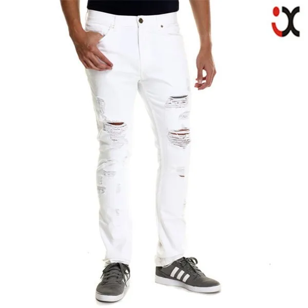 2019 licht wassen denim  jeans  voor wit  licht scheuren 