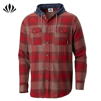 plaid button up hoodie