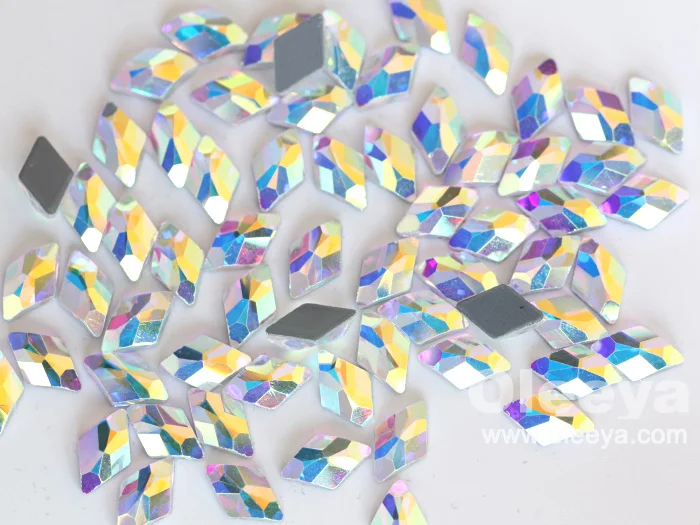 Hot Sale High Reflection and Strong Glue Glass Flat Back Hotfix Stone 2.5*5mm Rectangle Shaped Austria Fancy Hot Fix Rhinestone