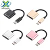 Usb Type C Adapter Charger Audio Cable 2 In 1 Type-C To 3.5mm Jack Headphone Aux Converter