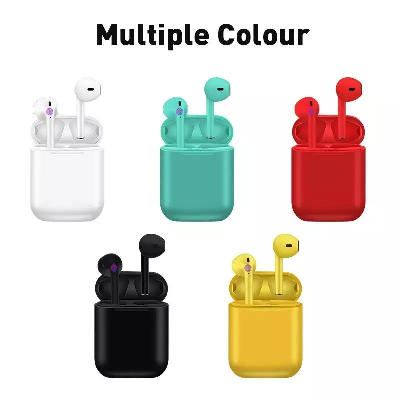 

2019 new fashion colorful i18 TWS earphones Wireless BT5.0 super stereo bass earbuds pk tws yellow color