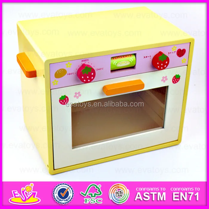 Simulation Design Wooden Kitchen Set,Diy Wooden Microwave Oven Toy,High