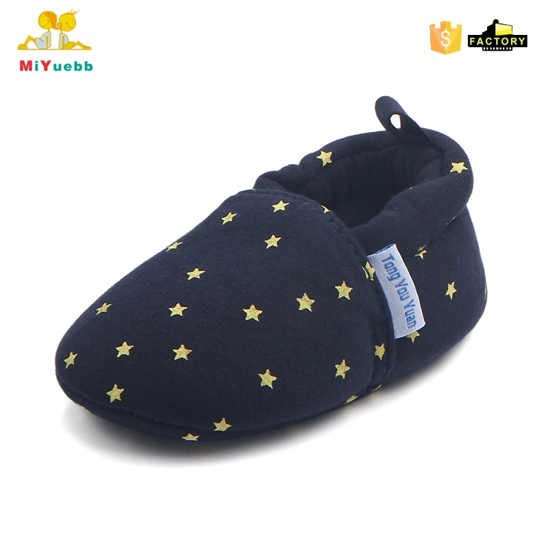 

New arrival star design soft sole newborn baby shoes, Navy