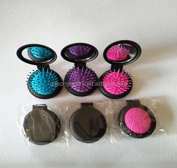 

Best selling mini oval shape plastic single side mirror comb set, All can be mixed