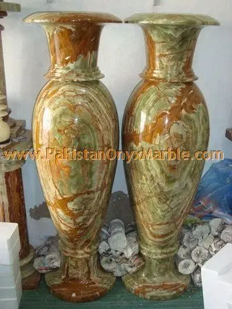 Green onyx marble vase