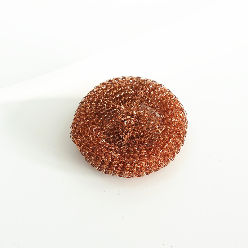 Eco-friendly household copper plated stainless steel wire scourer / scrubber cleaning ball for kitchen cleaning