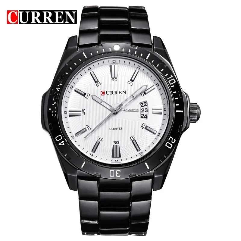 

relojes hombre curren Hot Men Fashion Heavy Dial Date Clock Stainless Steel Japan Movt Quartz Luxury Curren Men 8110 Wrist Watch