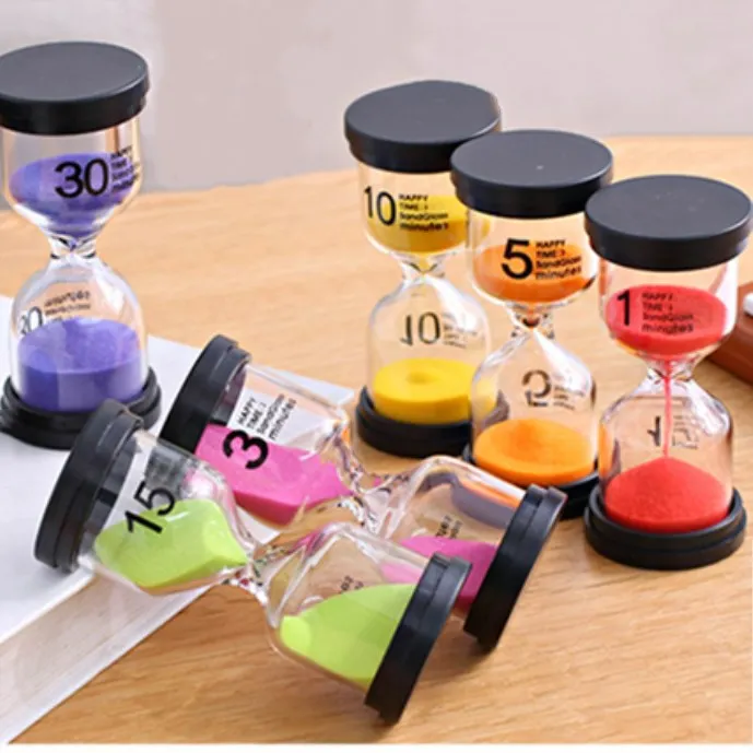 1M 3M 5M 10M 15M 30M 45M 60M Plastic and Glass Colorful Sand Timer Hourglass
