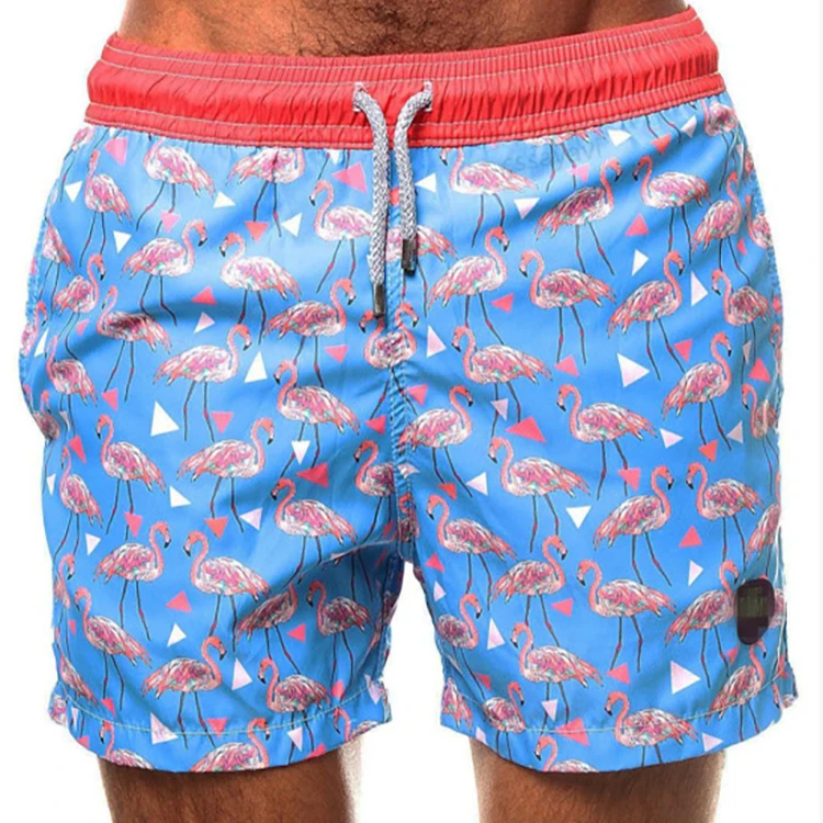 Wholesale 2019 Hot Selling Flamingos Printed Men's Beach Pants New Mens Swim Shorts