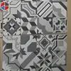 Flower pattern grey ceramic tile