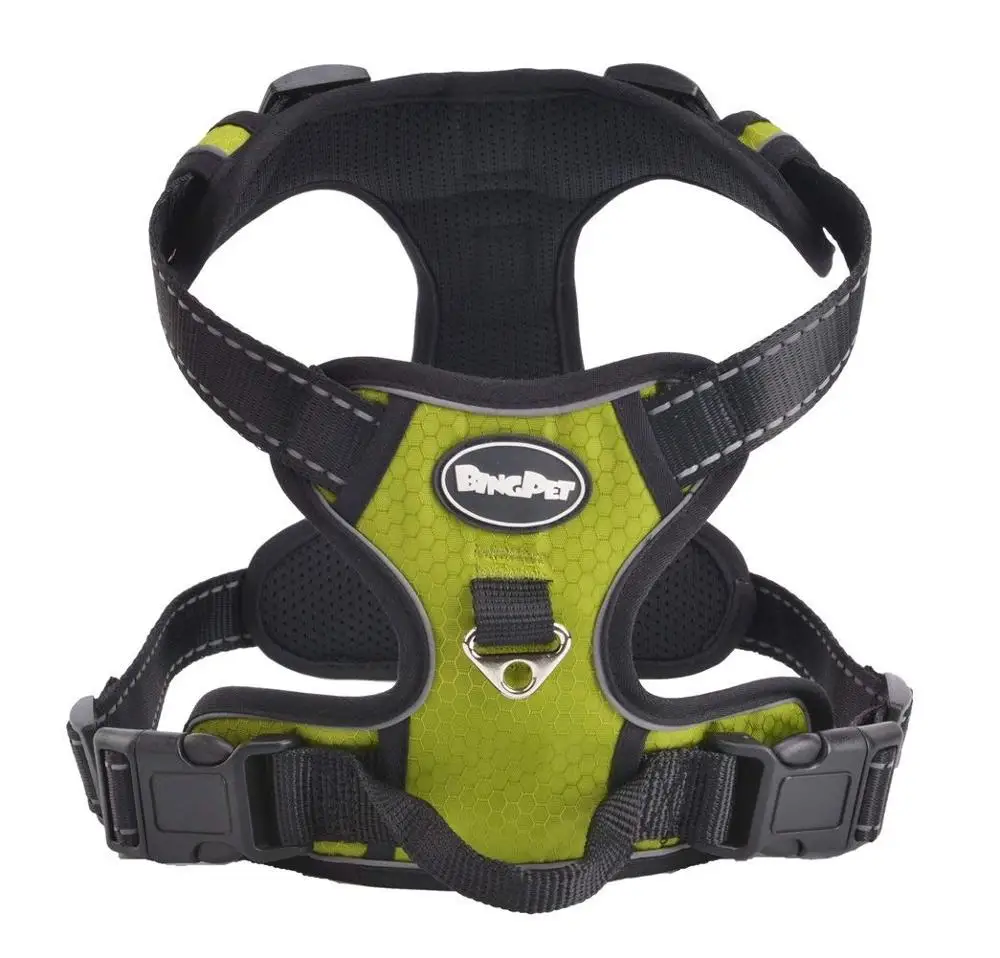 

Best Front Range No-Pull Dog Harness reflective outdoor adventure pet vest with Handle large Dog Harness, Green;can be custom color