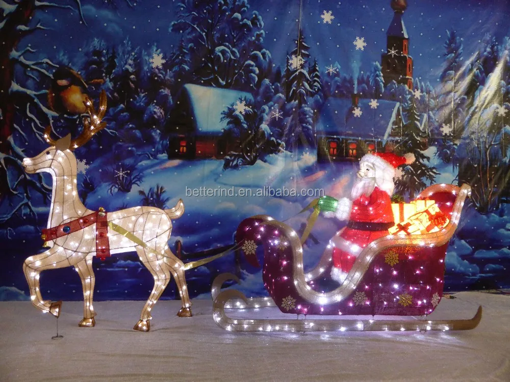 屋内装飾クリスマスサンタそりと鹿のライト Buy クリスマスサンタそり鹿 クリスマス装飾サンタクロースそり Product On Alibaba Com