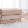 Custom 6 Layers 280G Crinkle Cotton Gauze Blanket Cotton White Color 105 x 105 cm Baby Blankets