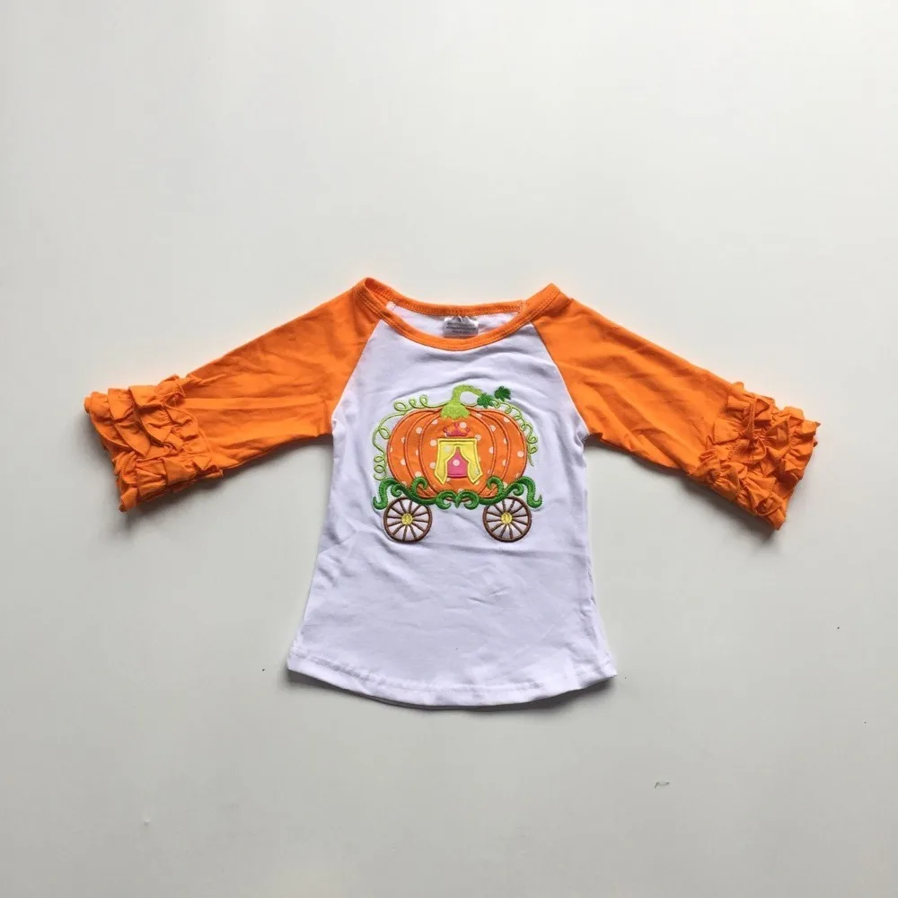 

children girls Fall / Autumn raglans Girls Halloween raglans girls pumpkin car print baby boutique Fall raglans
