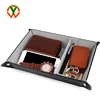 OEM Valet PU Leather Velvet Tray Organizer Jewelry Watch Key Storage Tray