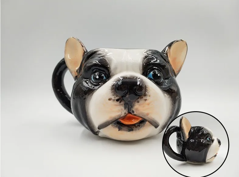 dog face on mug