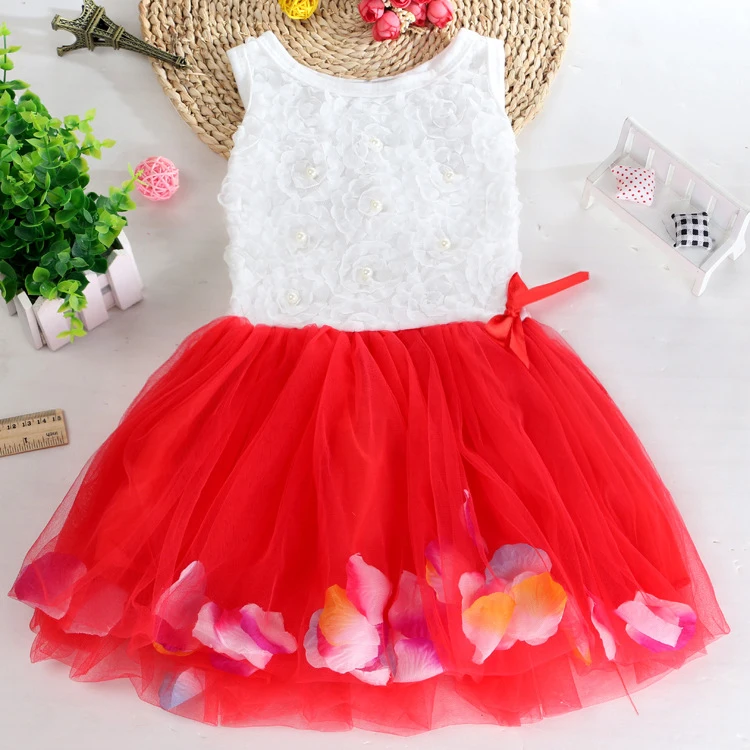 

3D Petal Flower Girl Tutu Dress Patterns for Children Kids, Cheap Price Free Shipping, Pink;yellow;rose red;green;blue;puple;red