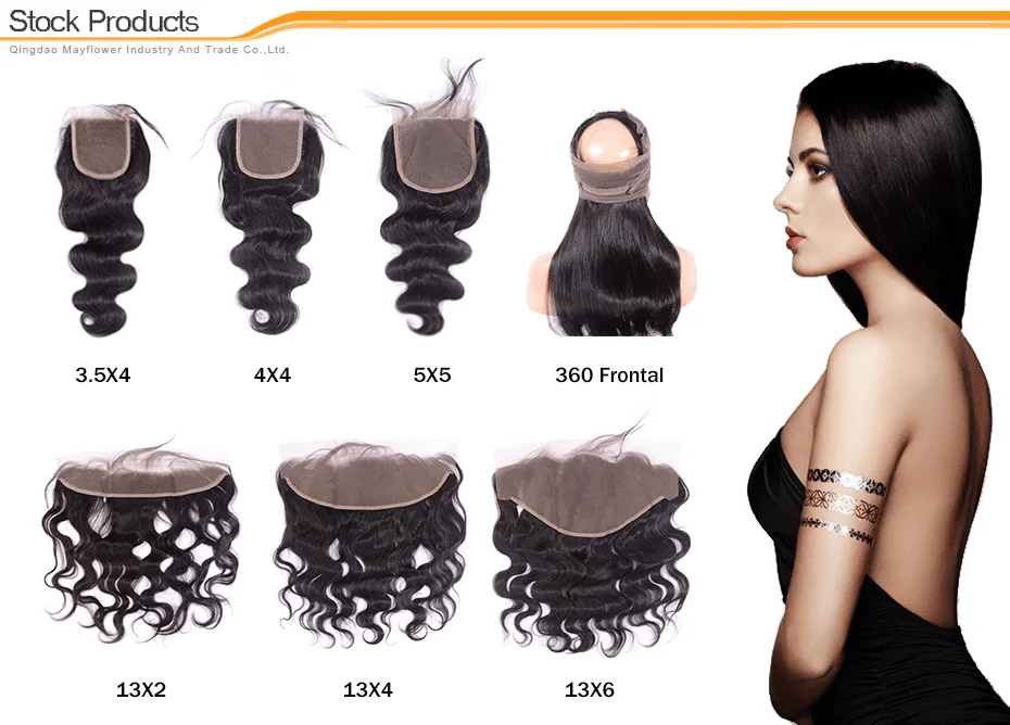 6x6 Lace Closure With Different Types Virgin Brazilian Hair Body