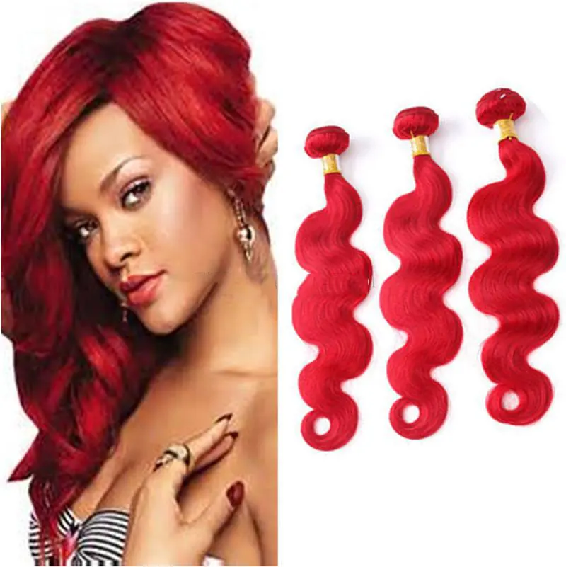 

Wholesale unprocessed cuticle aligned body wave virgin brazilian bright red human hair extensions