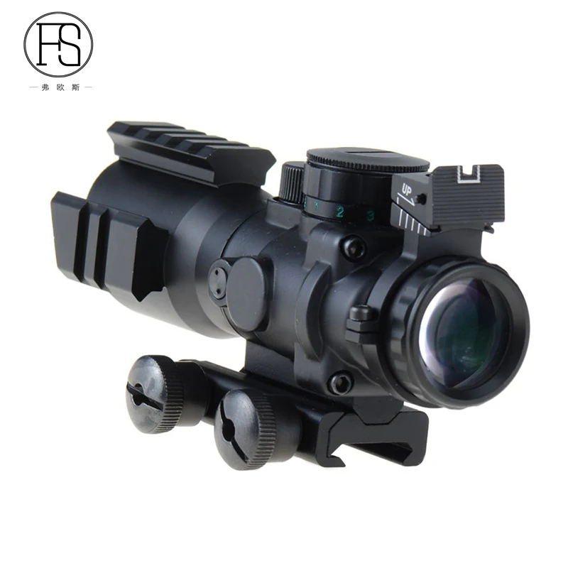 

Tactical 4X32 Rifle Scope Fiber Optics Sight Military Shooting Sniper Scope Red Green Dot Sight