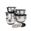 5 Premium Mixing Bowls with Pour Spout/ Measurement Marks bowl and 3 Grater Attachments Salad Egg Mixing Bowl