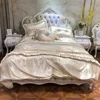 Foshan elegant wedding bedroom furniture design in white color with shiny silver