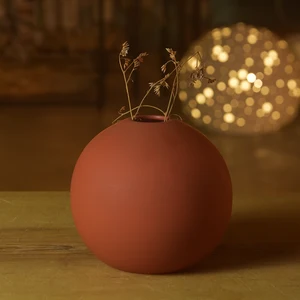 Image of Unique ball shape matte table centerpieces home decor flower vases / custom color ceramic vase for wedding decoration