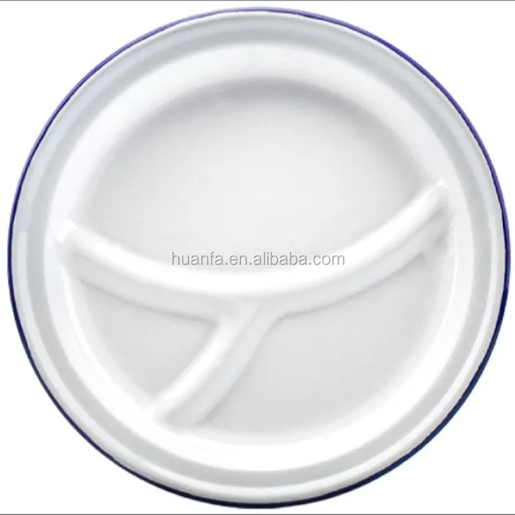 Enamel Compartment Sectional Divider Food Dinner Plate,Enamel Dinner