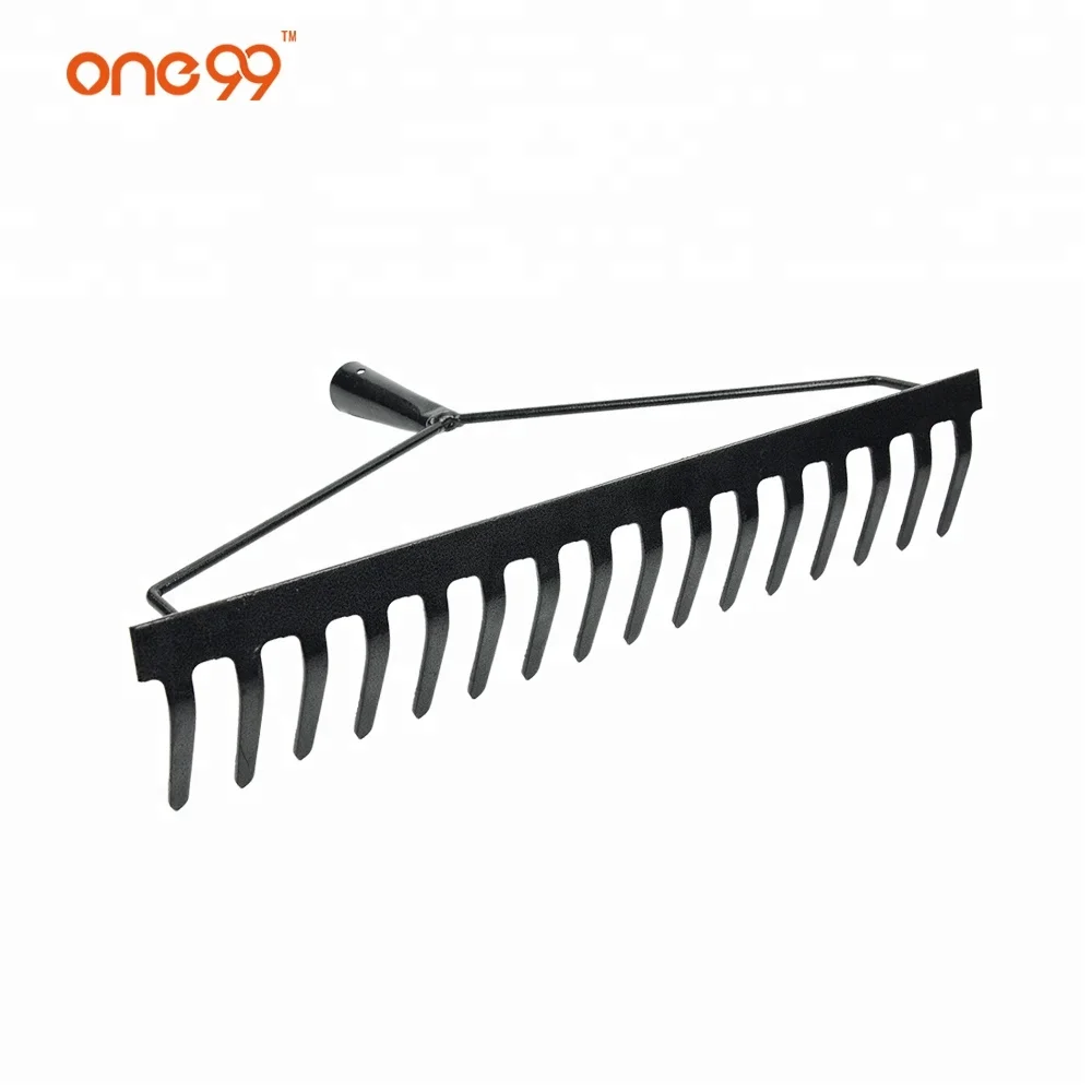 
garden black forged lawn bow rake head with 16 tines 