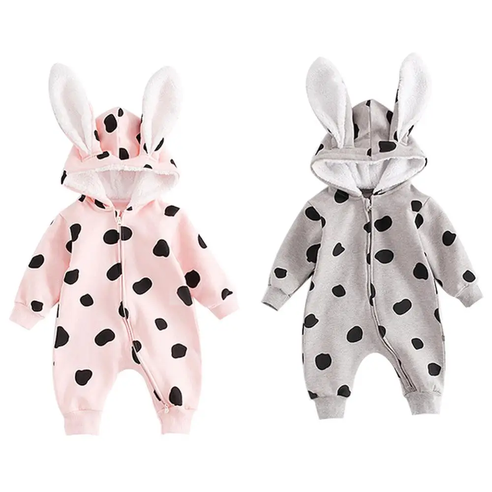 Wholesale Baby romper cute  rabbit Cashmere long sleeve clothing onesie pajamas