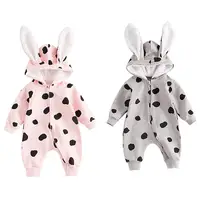 

Wholesale Baby romper cute rabbit Cashmere long sleeve clothing onesie pajamas