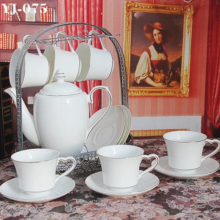 Wholesale 13 Pcs Ceramic Tea Set With Golden Rim For Gift Buy Cheap 13 Pcs Ceramic Tea Set
