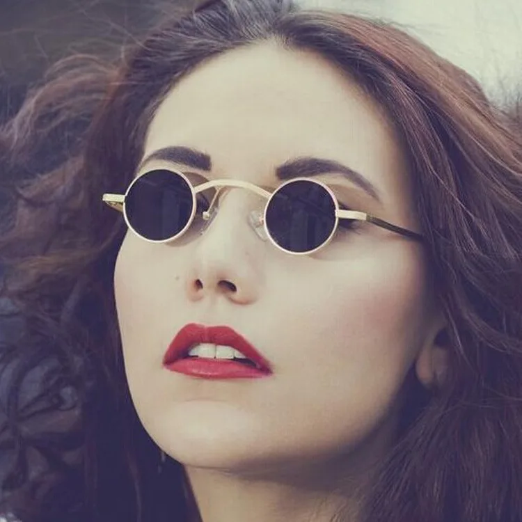 

factory wholesale classic design retro steampunk sun glasses custom circle shades unisex round vintage sunglasses