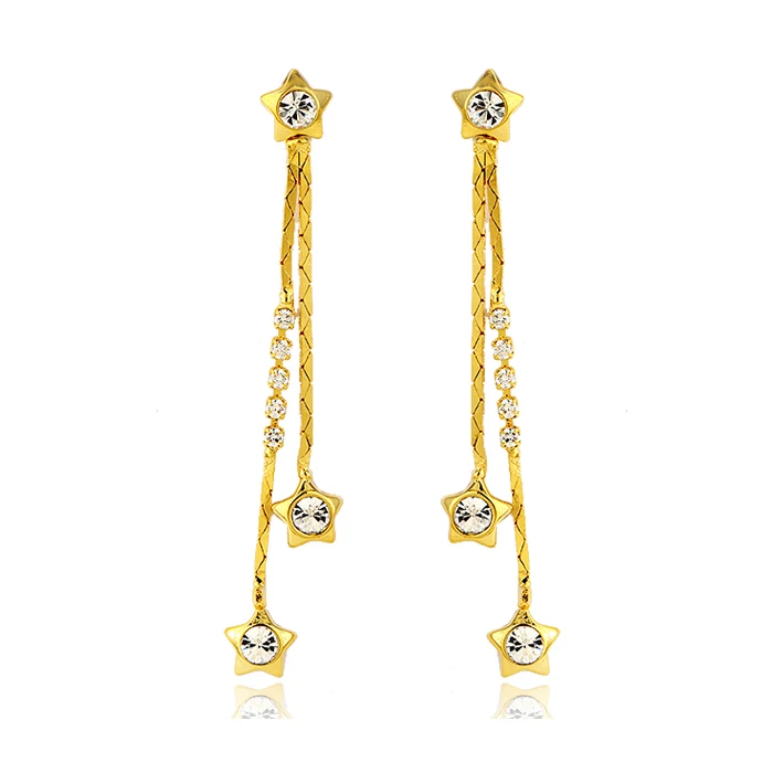 

28318 xuping dubai gold fashion long drop earrings Women's gender