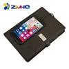 Three charging ports notebook power bank with USB flash